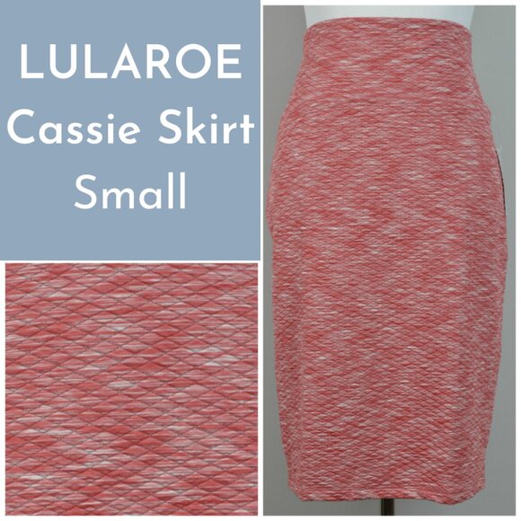 Lularoe Red Heathered Quilted Cassie Skirt Small - Picture 1 of 3
